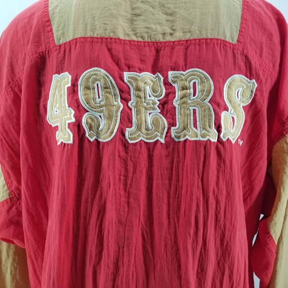 VINTAGE San Francisco 49ers Windbreaker Jacket Red APEX One NFL Mens 3xl - Picture 5 of 13